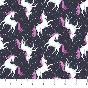 Northcott Fabrics - Unicorn Dreams - Charcoal