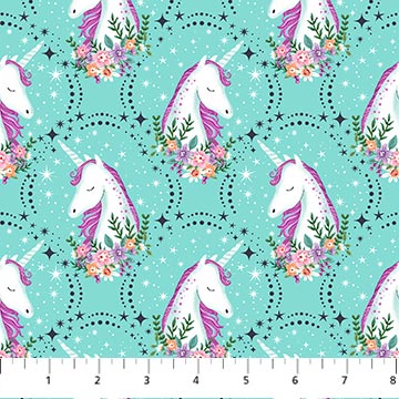 Northcott Fabrics - Unicorn Dreams - Turquoise