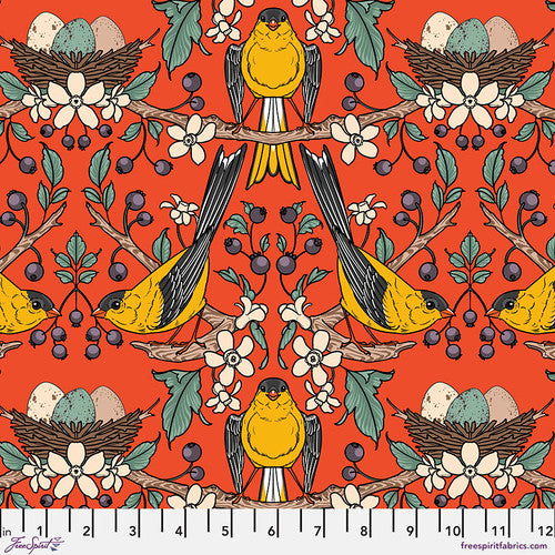 FreeSpirit Fabrics - Rachel Hauer - Birds of a Feather - Berry Gifted