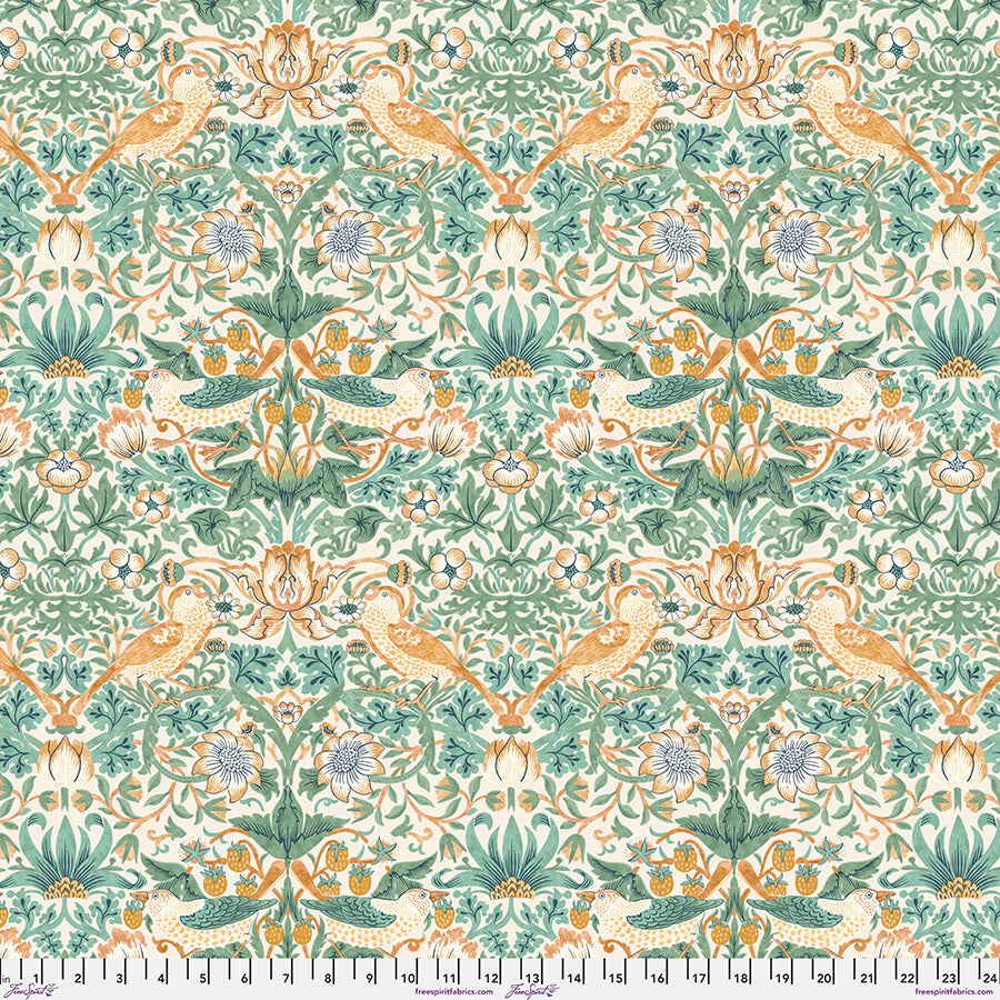 FreeSpirit Fabrics - Morris & Co. - Buttermere - Strawberry Thief - Mint