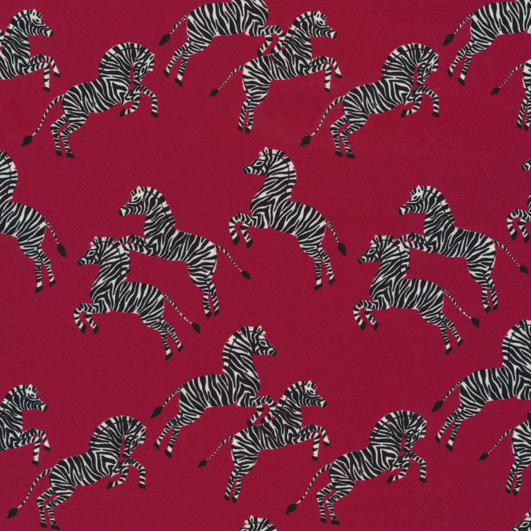 Cloud 9 Fabrics - Zebras - Red