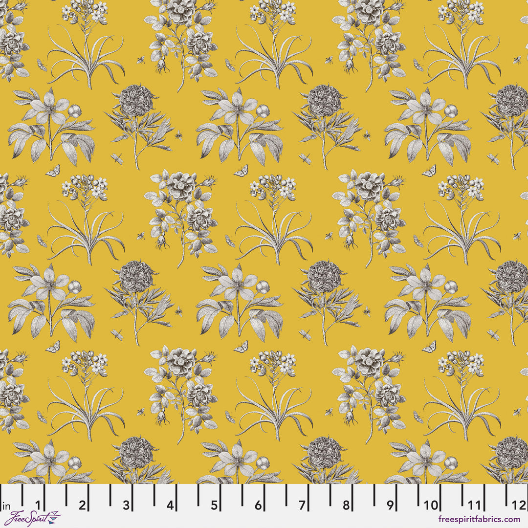 FreeSpirit Fabrics - Sanderson - Etching & Roses - Yellow