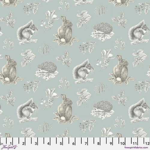 FreeSpirit Fabrics - Sanderson - Woodland Blooms - Squirrel & Hedgehog