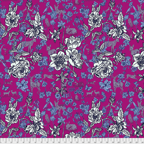 FreeSpirit Fabrics - Natalie Lete - Woodland Walk - Fawn In Flowers - Pink