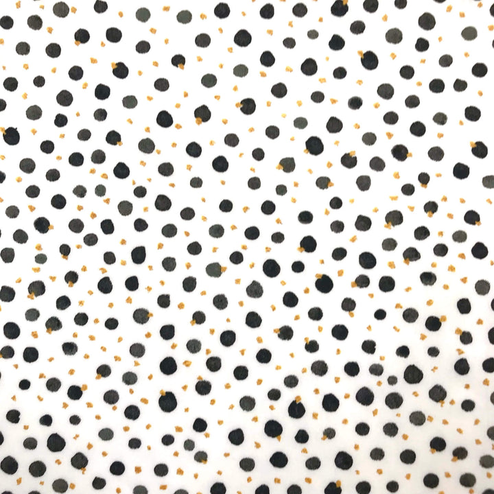 Cosmo Textile - Black and Gold Dots On Ivory - Japanese Cotton Fabric