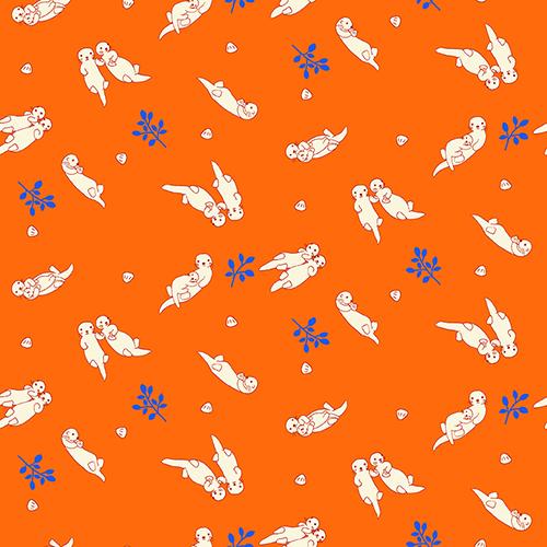 Paintbrush Studio - Otter Romp Swimming - Orange