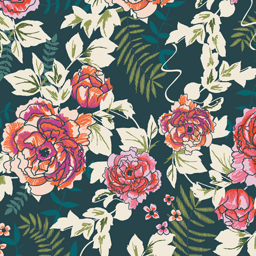 Art Gallery Fabrics - Trouvaille - Everblooming Camellias Aglow